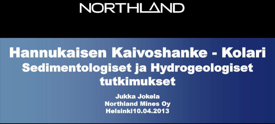 Hydrogeologiset tutkimukset