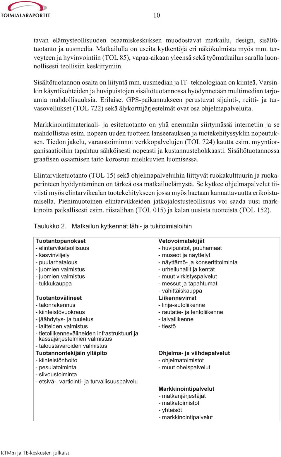 uusmedian ja IT- teknologiaan on kiinteä. Varsinkin käyntikohteiden ja huvipuistojen sisältötuotannossa hyödynnetään multimedian tarjoamia mahdollisuuksia.