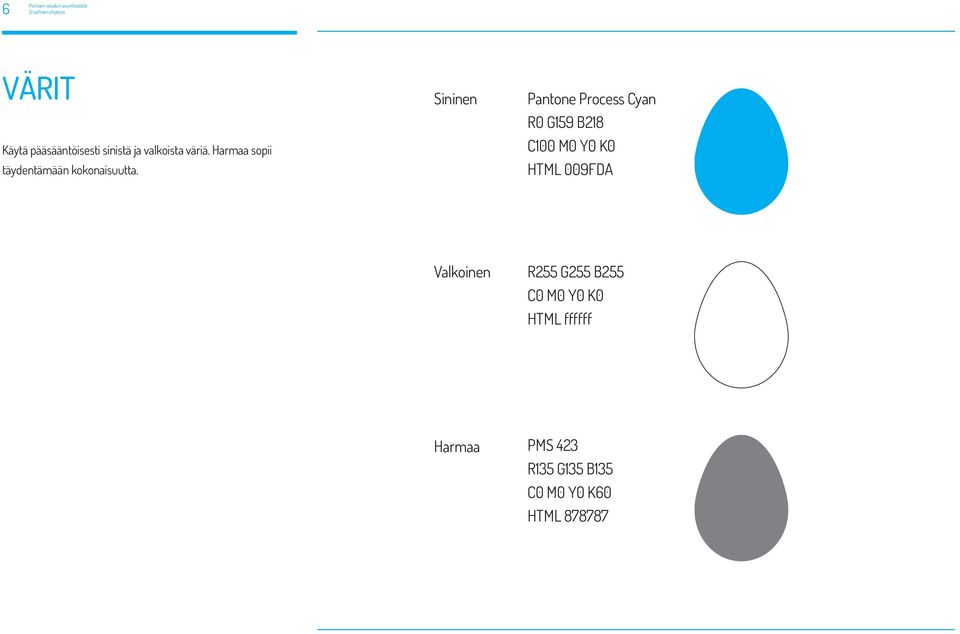 Sininen Pantone Process Cyan R0 G159 B218 C100 M0 Y0 K0 HTML 009FDA