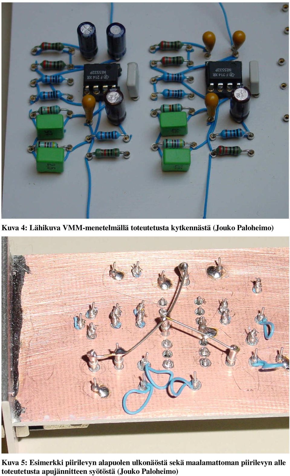 piirilevyn alapuolen ulkonäöstä sekä maalamattoman