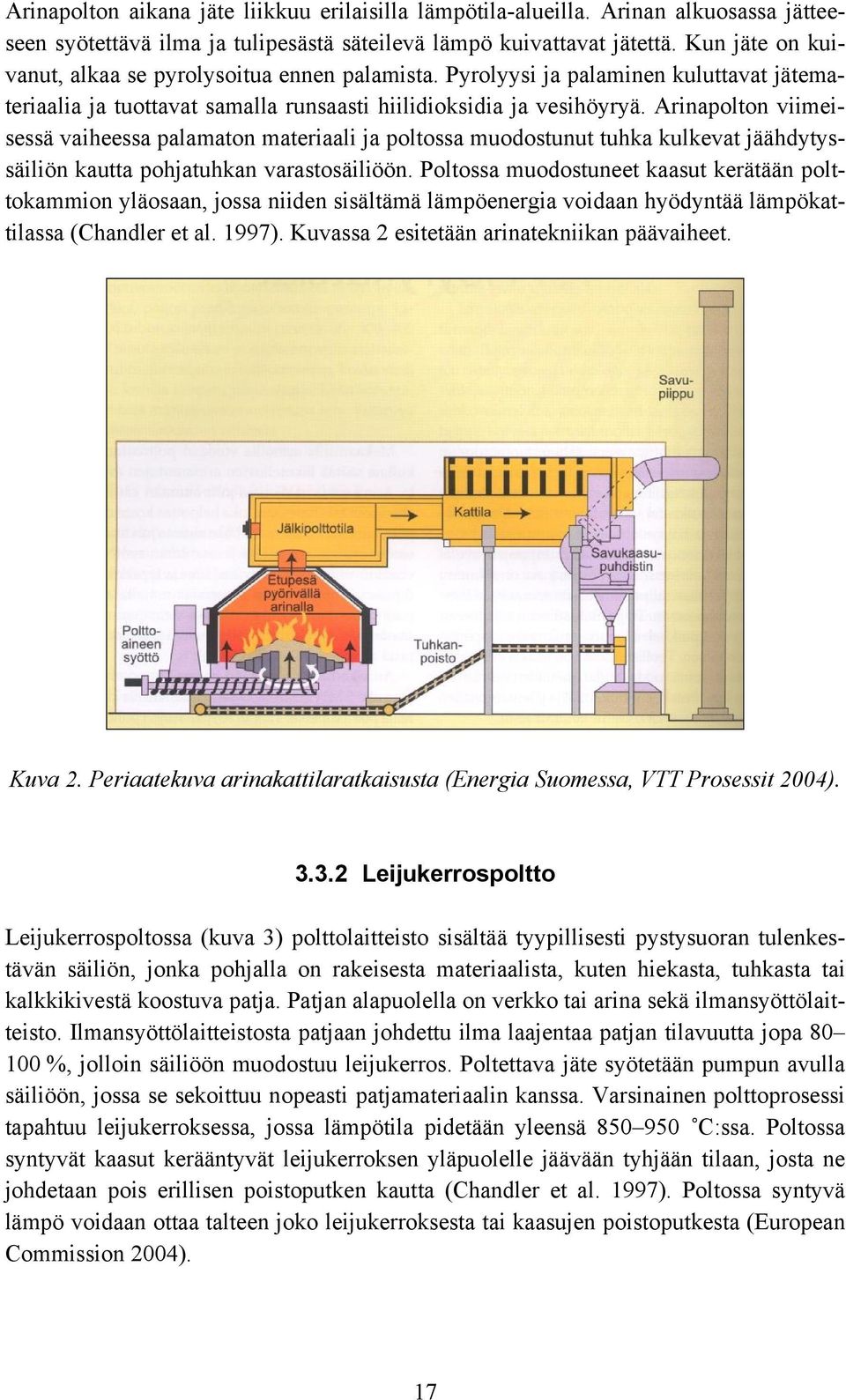 Arinapolton viimeisessä vaiheessa palamaton materiaali ja poltossa muodostunut tuhka kulkevat jäähdytyssäiliön kautta pohjatuhkan varastosäiliöön.