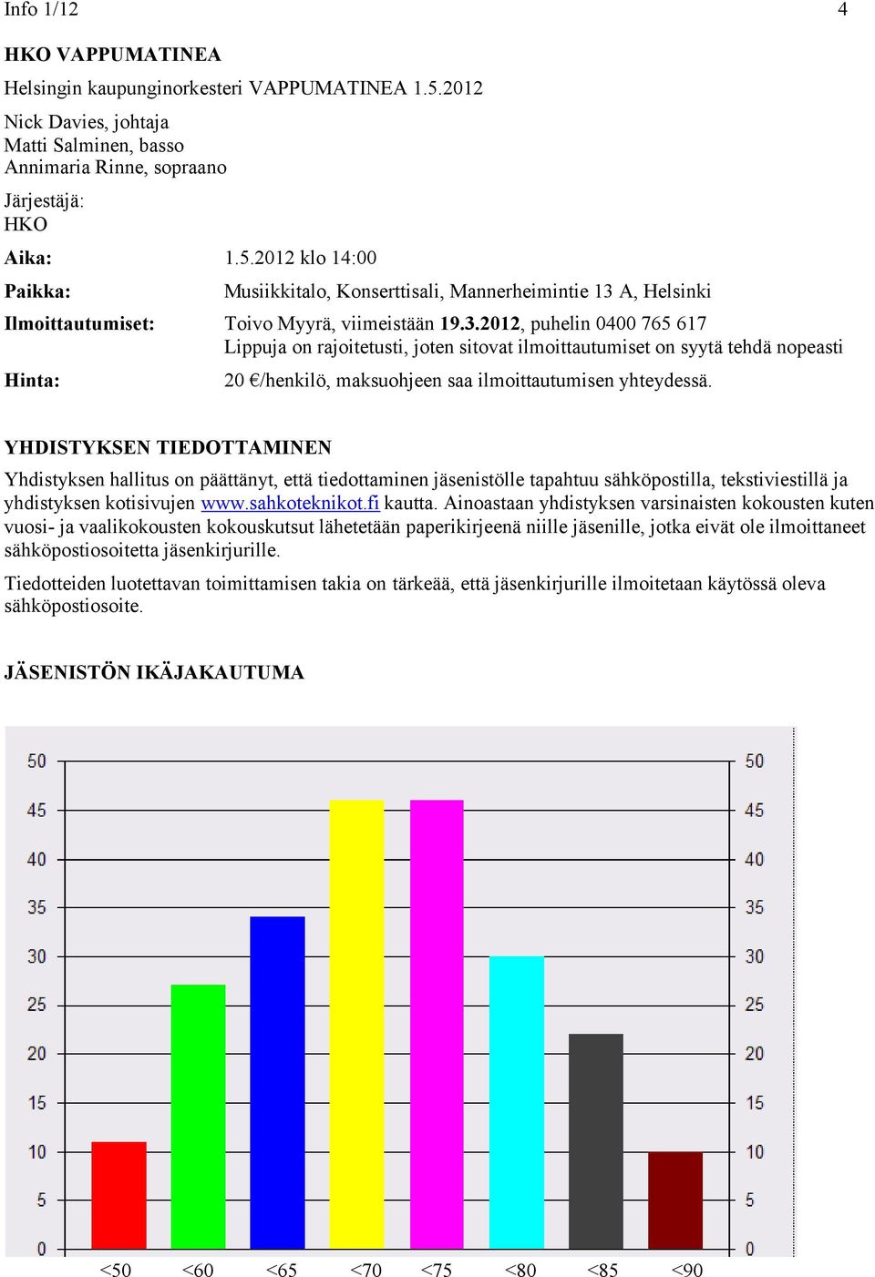 2012 klo 14:00 Paikka: Musiikkitalo, Konserttisali, Mannerheimintie 13 