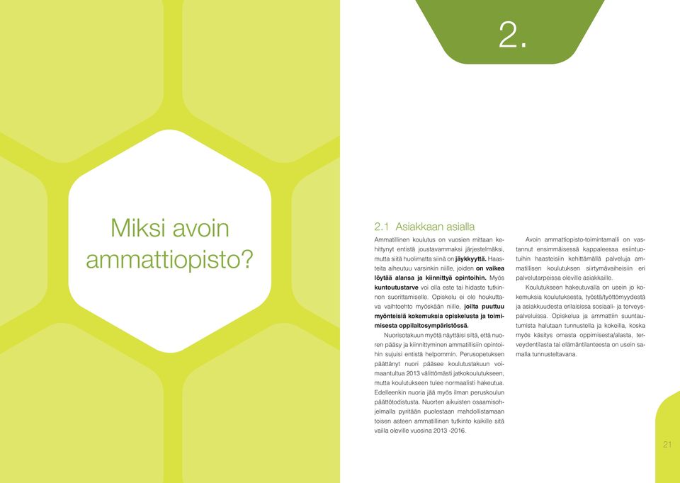 Opiskelu ei ole houkuttava vaihtoehto myöskään niille, joilta puuttuu myönteisiä kokemuksia opiskelusta ja toimimisesta oppilaitosympäristössä.