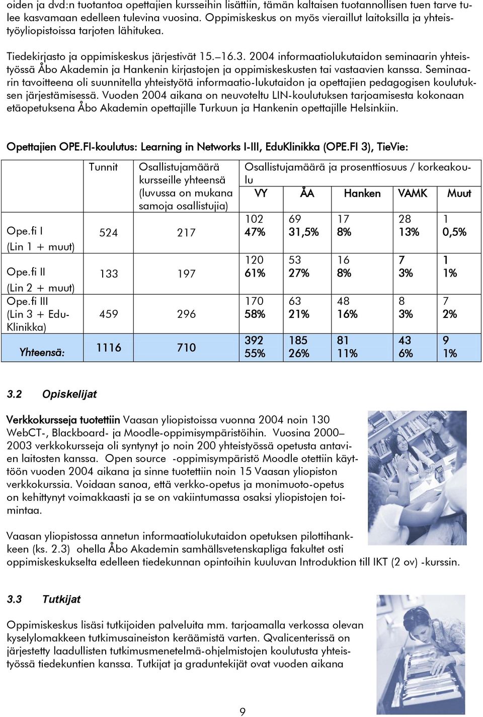 2004 informaatiolukutaidon seminaarin yhteistyössä Åbo Akademin ja Hankenin kirjastojen ja oppimiskeskusten tai vastaavien kanssa.