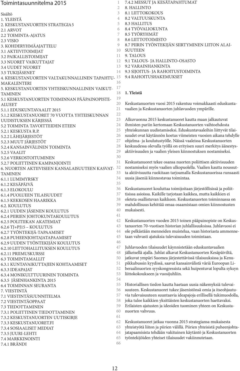 . KESKUSTANUORET 0 VUOTTA YHTEISKUNNAN UUDISTUKSEN KÄRJESSÄ. TOIMINTA TAVOITTEIDEN ETEEN.. KESKUSTA R.P... LÄHIJÄRJESTÖT.. MUUT JÄRJESTÖT.. KANSAINVÄLINEN TOIMINTA.. VAALIT.. VERKOSTOITUMINEN.