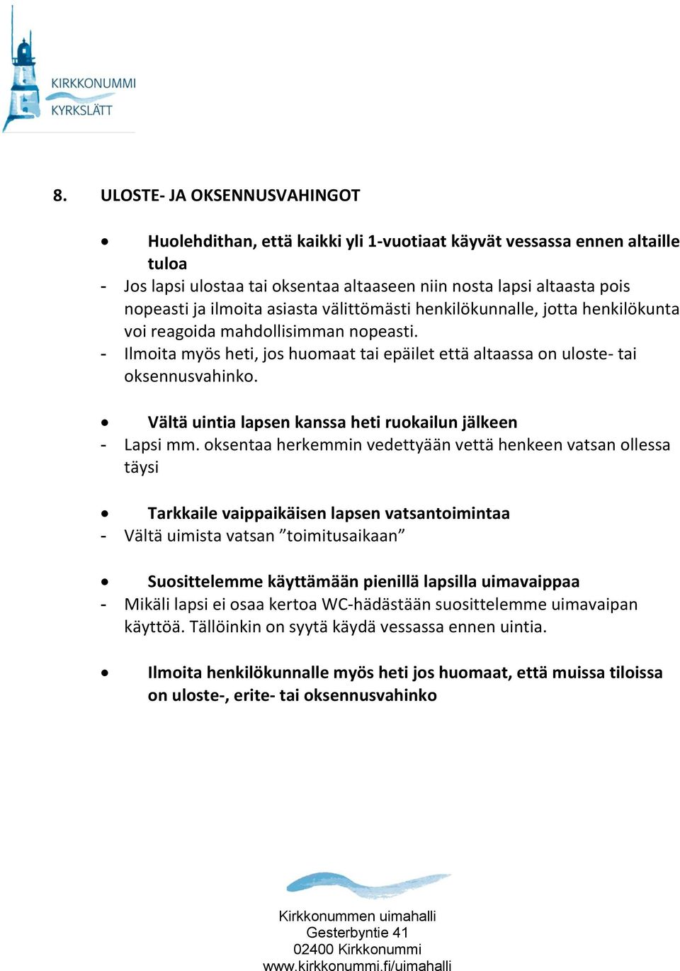 Vältä uintia lapsen kanssa heti ruokailun jälkeen - Lapsi mm.