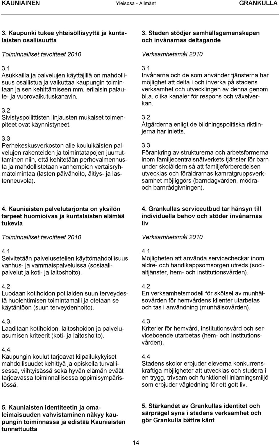 2 Sivistyspoliittisten linjausten mukaiset toimenpiteet ovat käynnistyneet. 3.