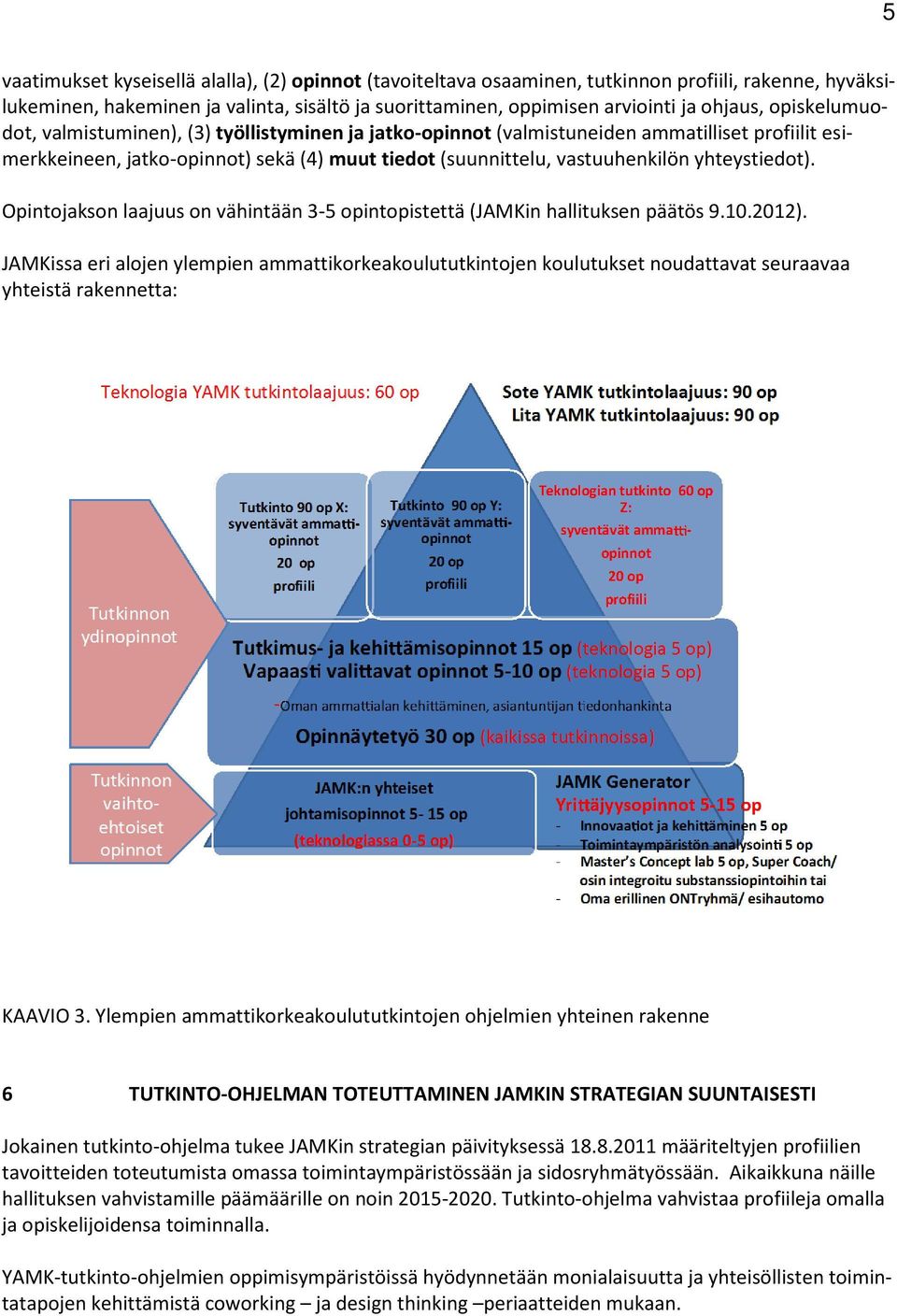 yhteystiedot). Opintojakson laajuus on vähintään 3-5 opintopistettä (JAMKin hallituksen päätös 9.10.2012).