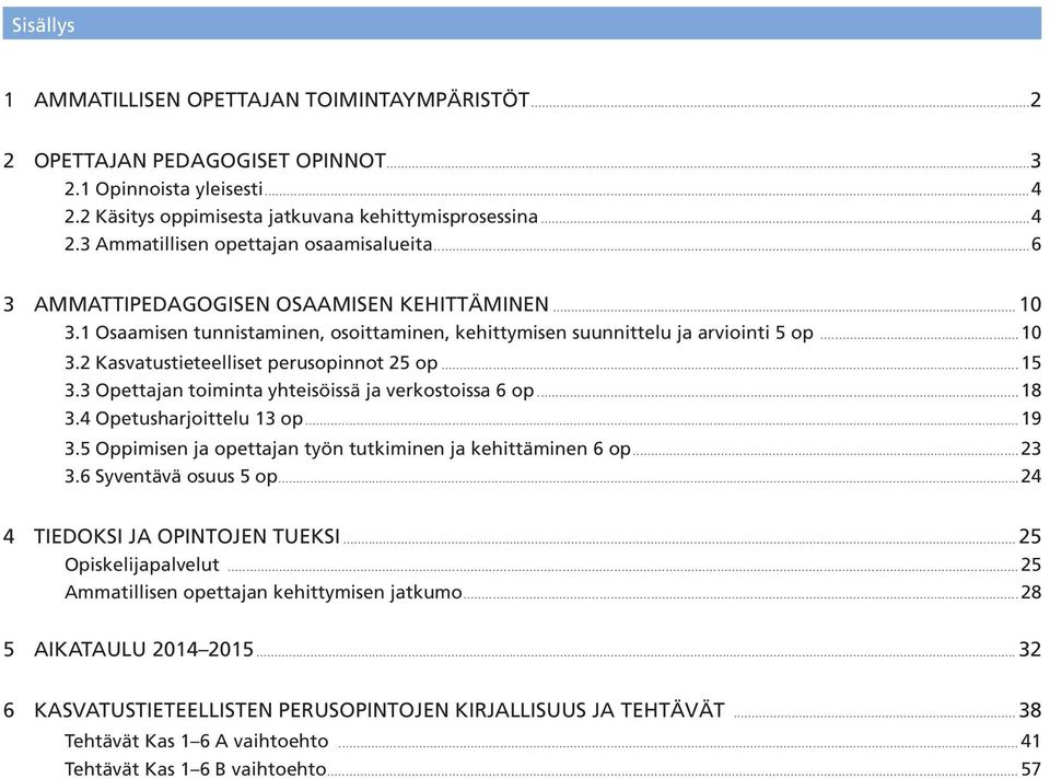 3 Opettajan toiminta yhteisöissä ja verkostoissa 6 op 18 3.4 Opetusharjoittelu 13 op 19 3.5 Oppimisen ja opettajan työn tutkiminen ja kehittäminen 6 op...23 3.