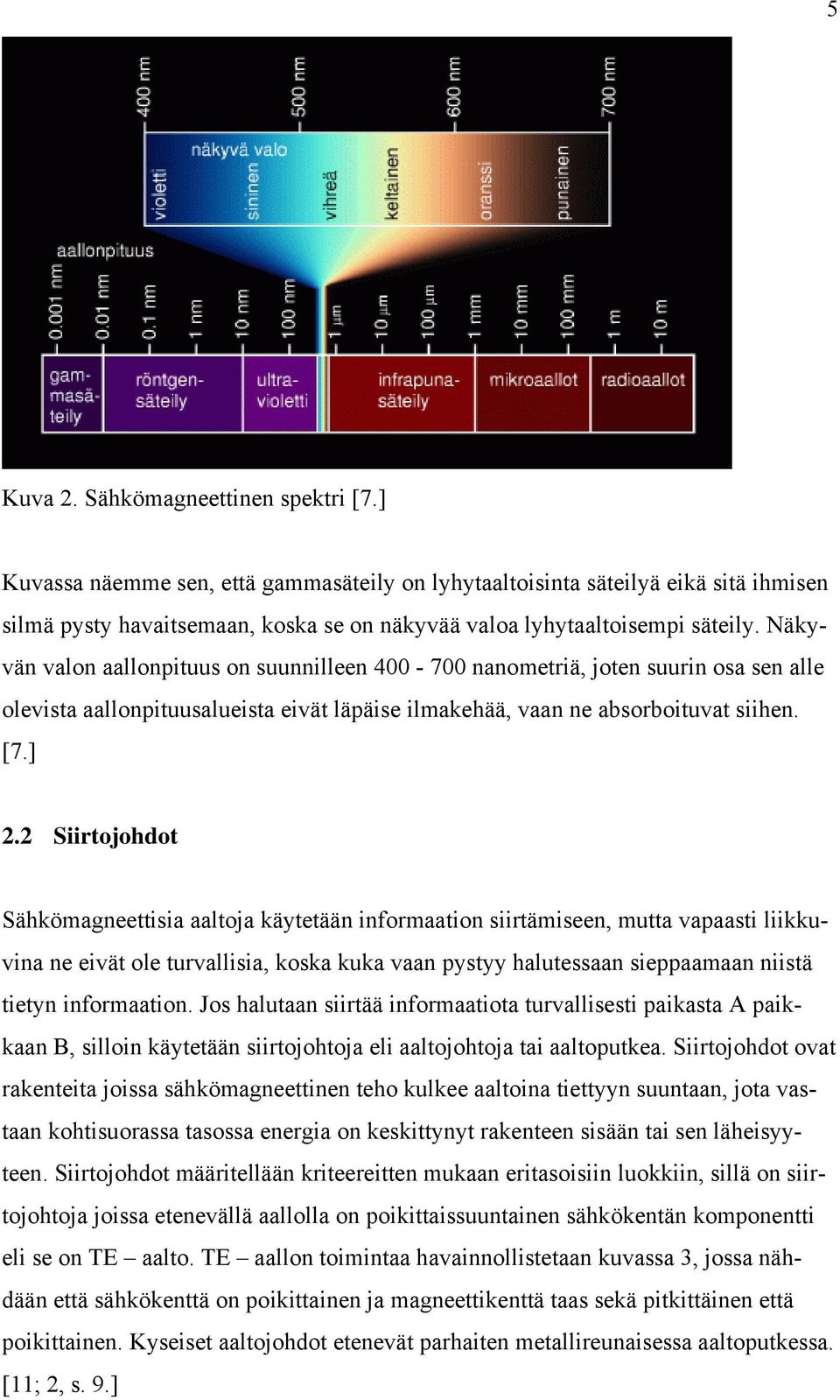 Näkyvän valon aallonpituus on suunnilleen 400-700 nanometriä, joten suurin osa sen alle olevista aallonpituusalueista eivät läpäise ilmakehää, vaan ne absorboituvat siihen. [7.] 2.