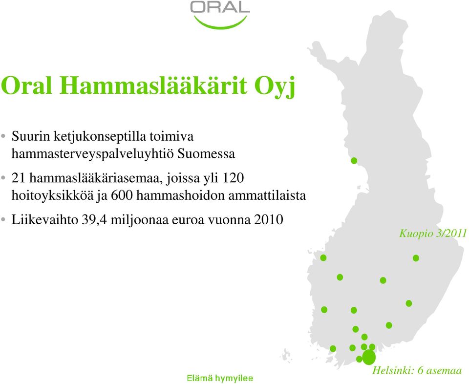 joissa yli 120 hoitoyksikköä ja 600 hammashoidon ammattilaista