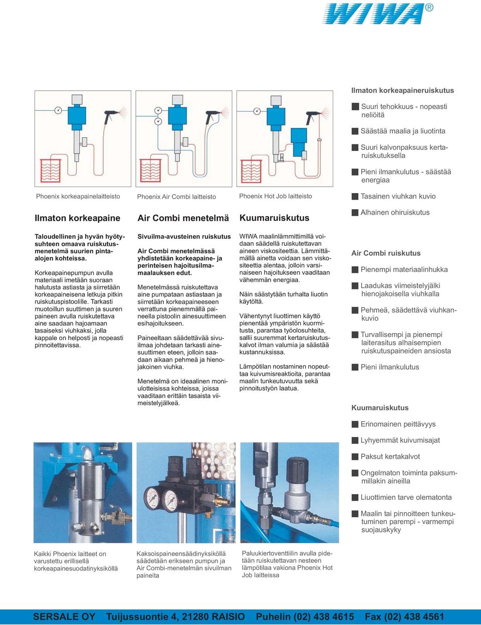 hyvän hyötysuhteen omaava ruiskutusmenetelmä suurien pintaalojen kohteissa.