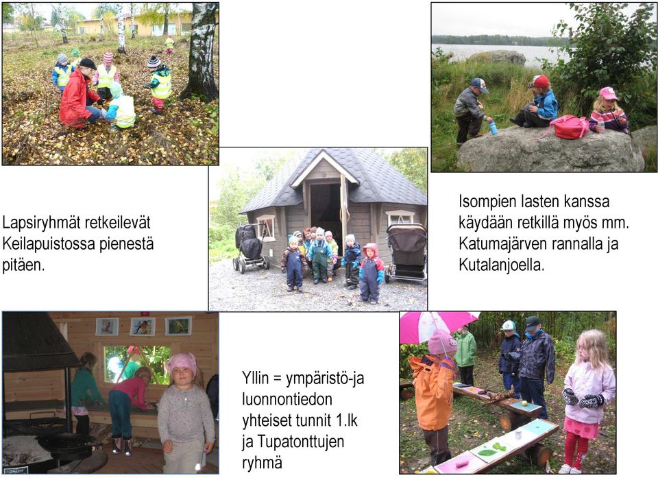 Katumajärven rannalla ja Kutalanjoella.