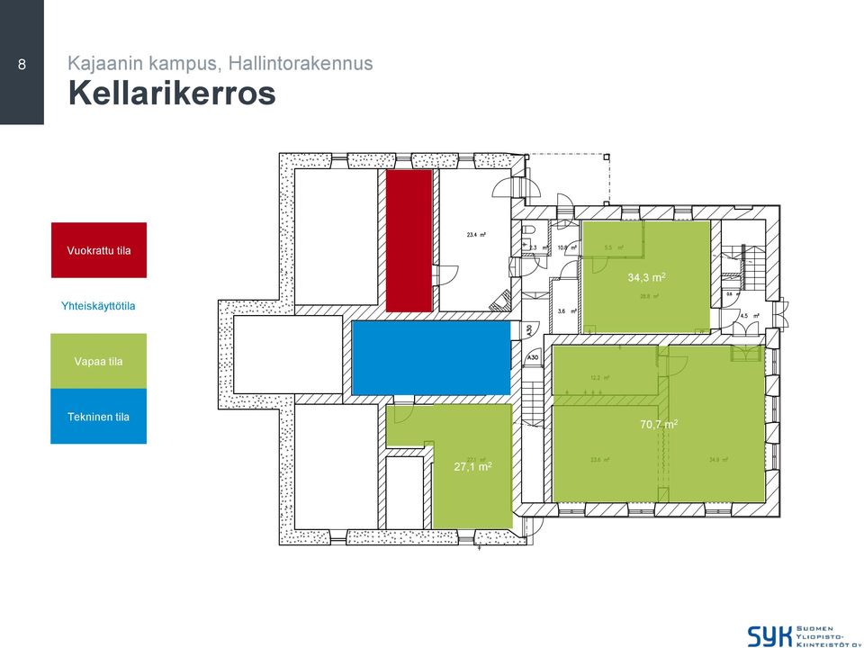 Vuokrattu tila 34,3 m 2