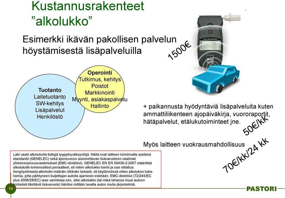 Myös laitteen vuokrausmahdollisuus Laki vaatii alkolukolta tiettyjä tyyppihyväksyntöjä.