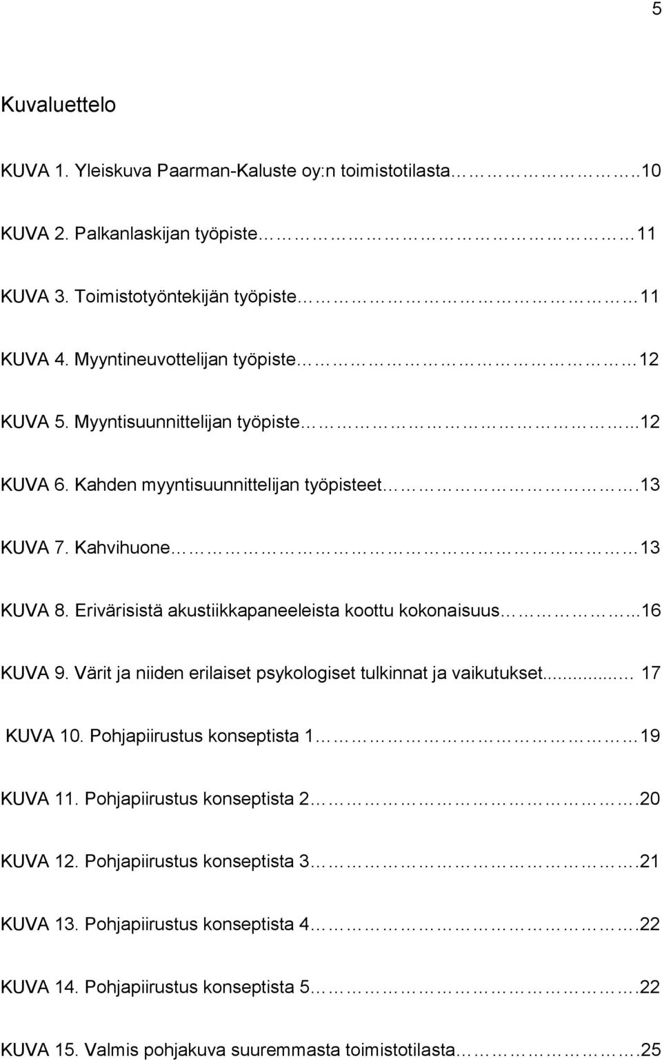 Erivärisistä akustiikkapaneeleista koottu kokonaisuus...16 KUVA 9. Värit ja niiden erilaiset psykologiset tulkinnat ja vaikutukset... 17 KUVA 10.