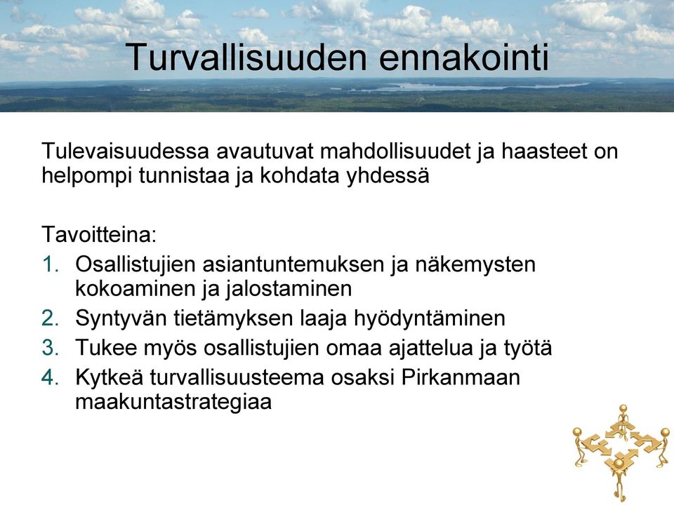 Osallistujien asiantuntemuksen ja näkemysten kokoaminen ja jalostaminen 2.