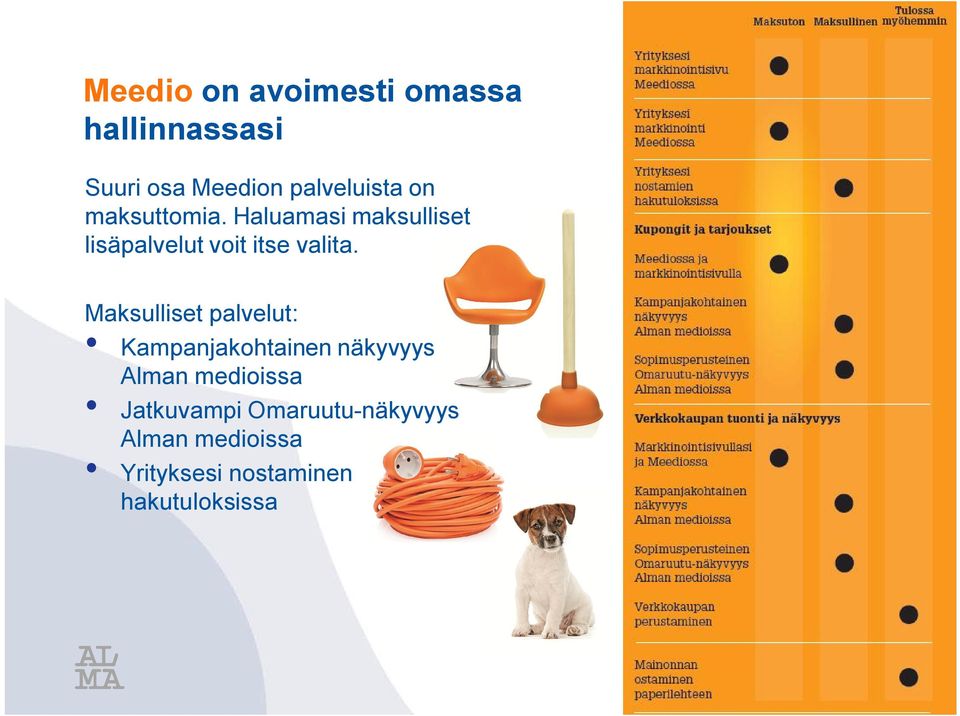 Maksulliset palvelut: Kampanjakohtainen näkyvyys Alman medioissa