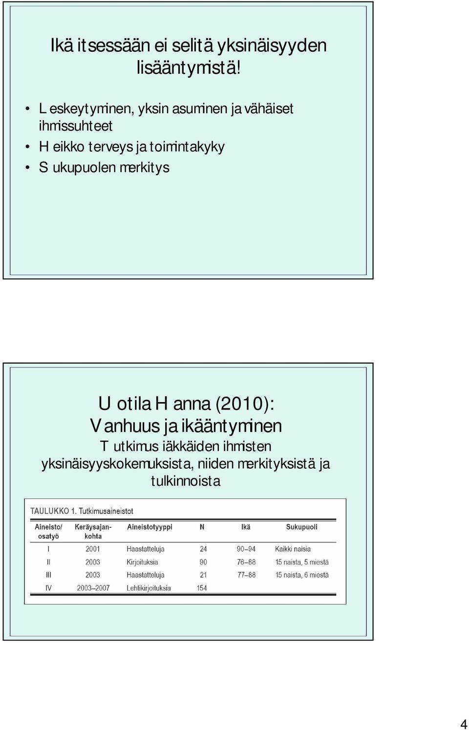 toimintakyky Sukupuolen merkitys Uotila Hanna (2010): Vanhuus ja