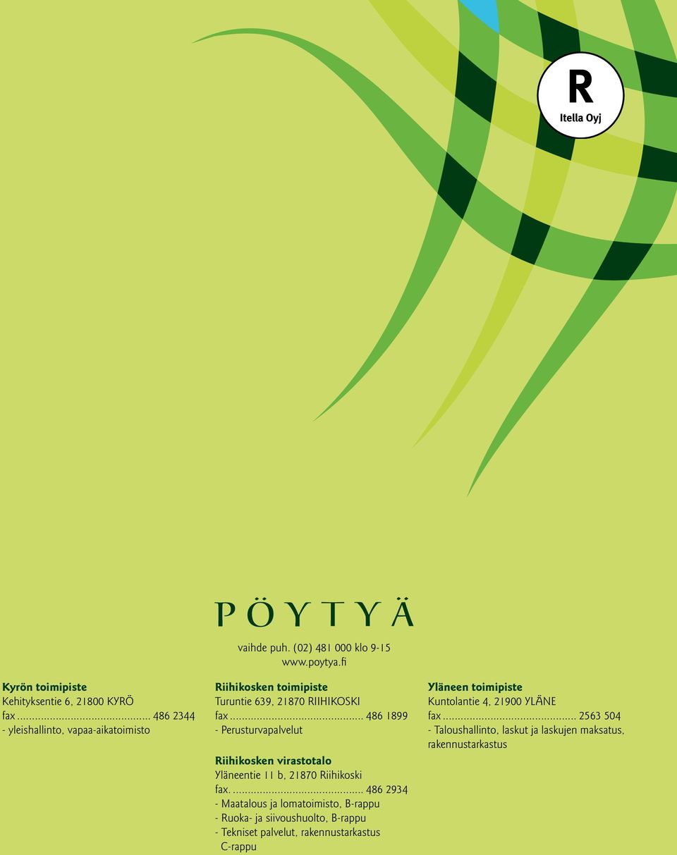.. 486 1899 - Perusturvapalvelut Riihikosken virastotalo Yläneentie 11 b, 21870 Riihikoski fax.