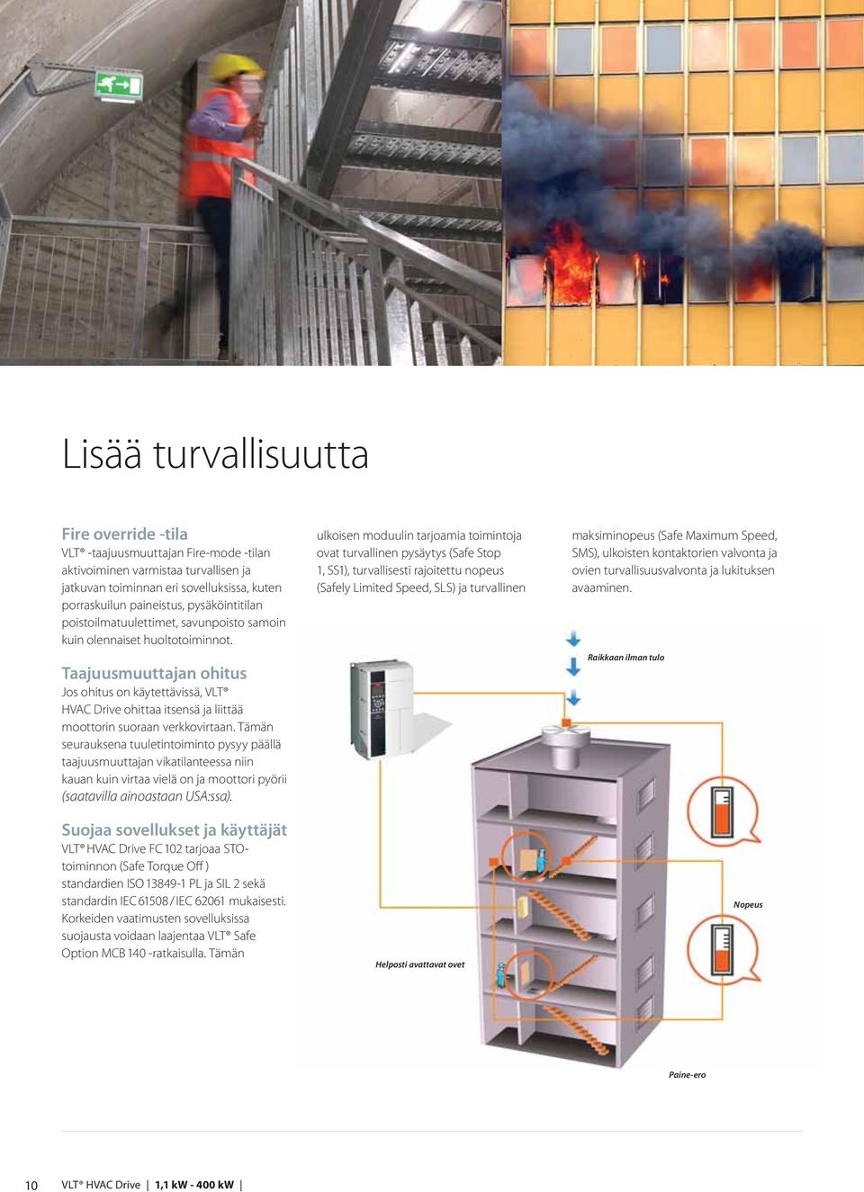 Taajuusmuuttajan ohitus Jos ohitus on käytettävissä, VLT HVAC Drive ohittaa itsensä ja liittää moottorin suoraan verkkovirtaan.