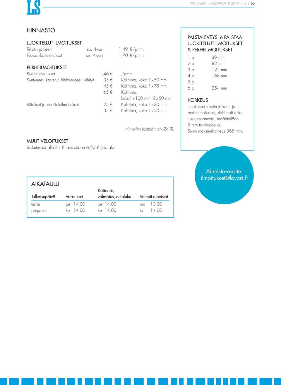 mm Kiitokset ja onnitteluilmoitukset 25 Kpl-hinta, koko 1 x 30 mm 35 Kpl-hinta, koko 1 x 50 mm Hintoihin lisätään alv 24 %.