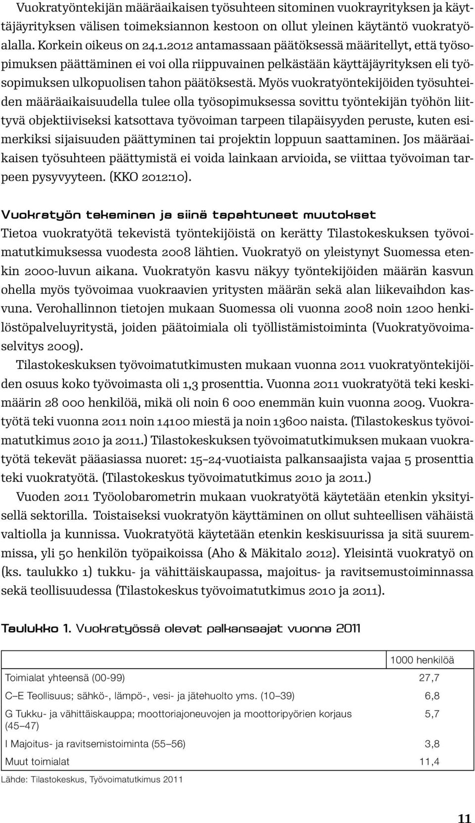 Myös vuokratyöntekijöiden työsuhteiden määräaikaisuudella tulee olla työsopimuksessa sovittu työntekijän työhön liittyvä objektiiviseksi katsottava työvoiman tarpeen tilapäisyyden peruste, kuten