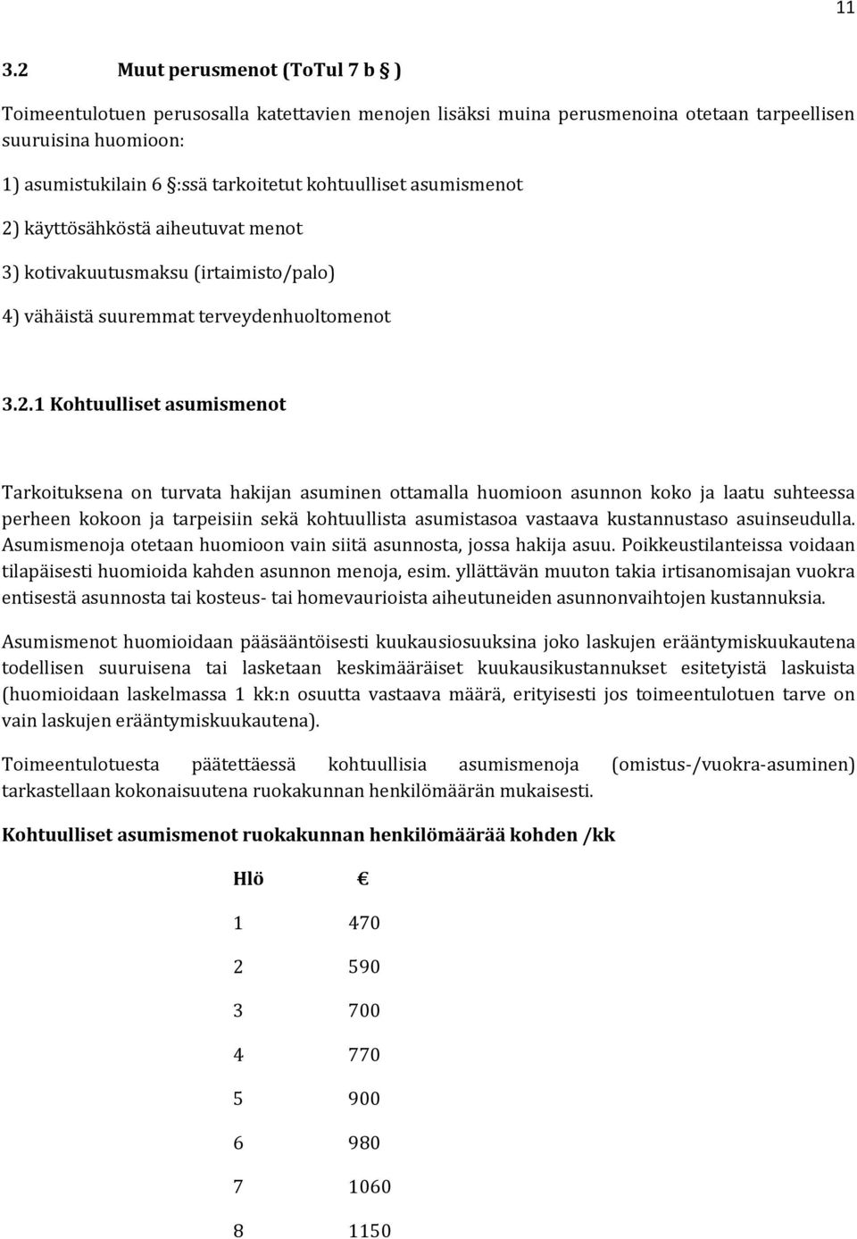 käyttösähköstä aiheutuvat menot 3) kotivakuutusmaksu (irtaimisto/palo) 4) vähäistä suuremmat terveydenhuoltomenot 3.2.