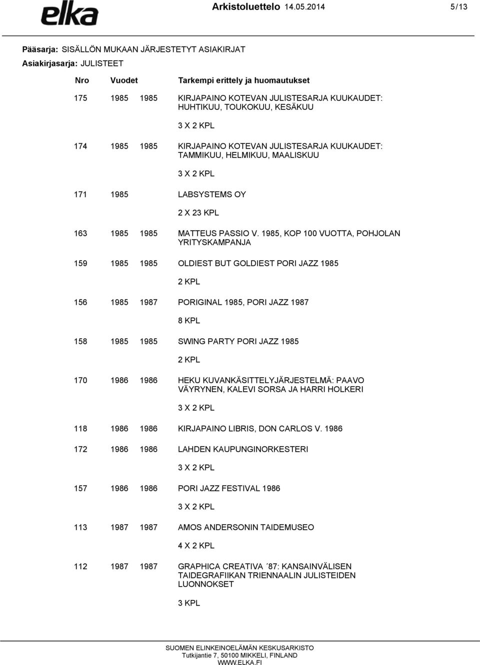 HELMIKUU, MAALISKUU 3 X 171 LABSYSTEMS OY 2 X 23 KPL 163 MATTEUS PASSIO V.