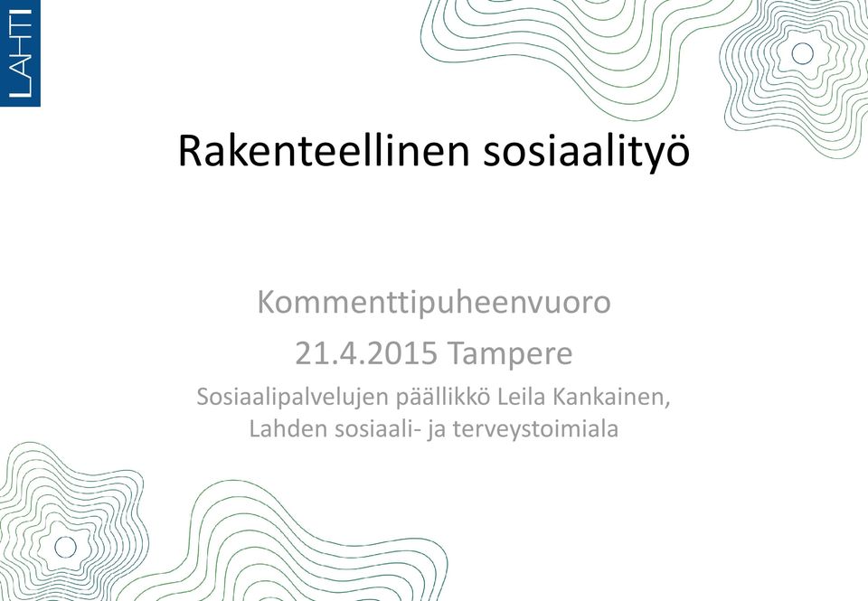 2015 Tampere Sosiaalipalvelujen