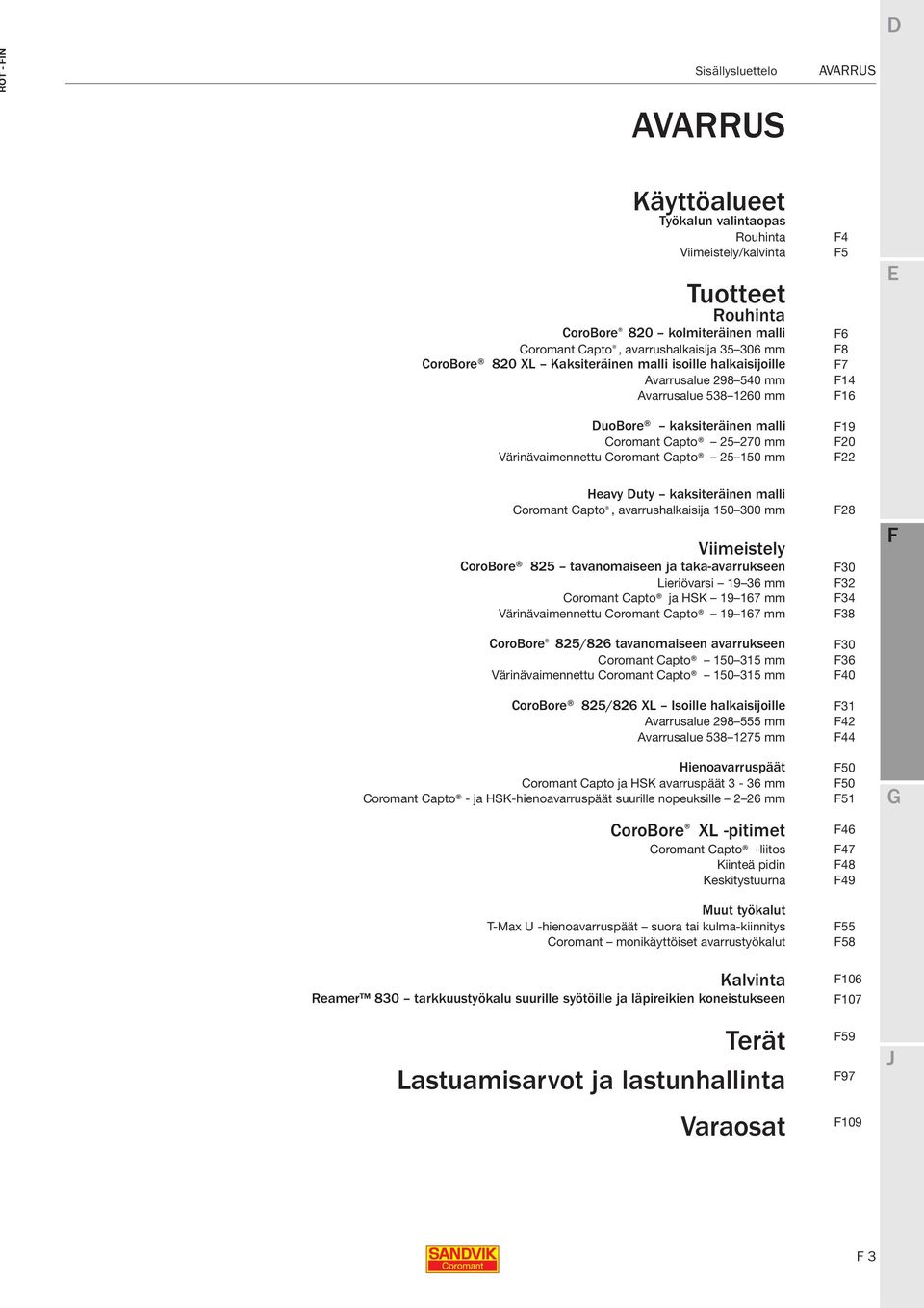 16 19 20 22 Heavy Duty kaksiteräinen malli Coromant Capto, avarrushalkaisija 150 300 mm Viimeistely CoroBore 825 tavanomaiseen ja taka-avarrukseen Lieriövarsi 19 36 mm Coromant Capto ja HSK 19 167 mm