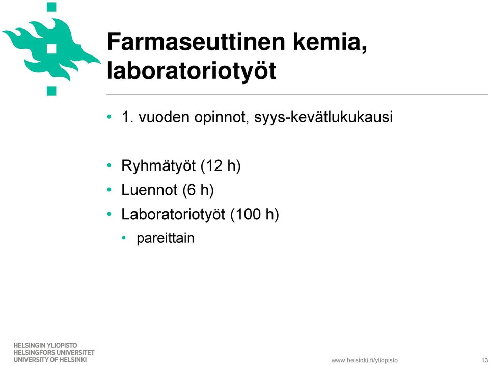 vuoden opinnot, syys-kevätlukukausi