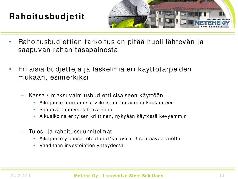 kuukauteen Saapuva raha vs.