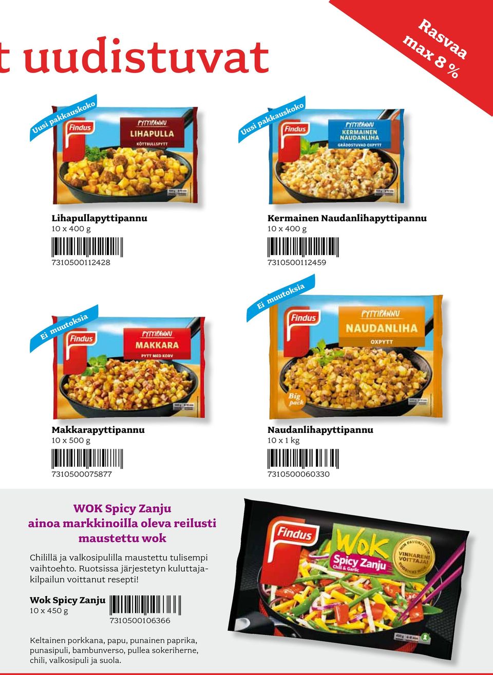 7310500060330 WOK Spicy Zanju ainoa markkinoilla oleva reilusti maustettu wok Chilillä ja valkosipulilla maustettu tulisempi vaihtoehto.