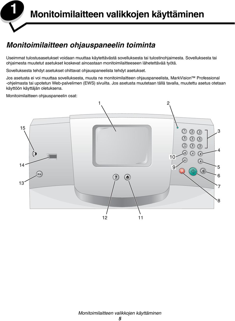 Sovelluksesta tehdyt asetukset ohittavat ohjauspaneelista tehdyt asetukset.