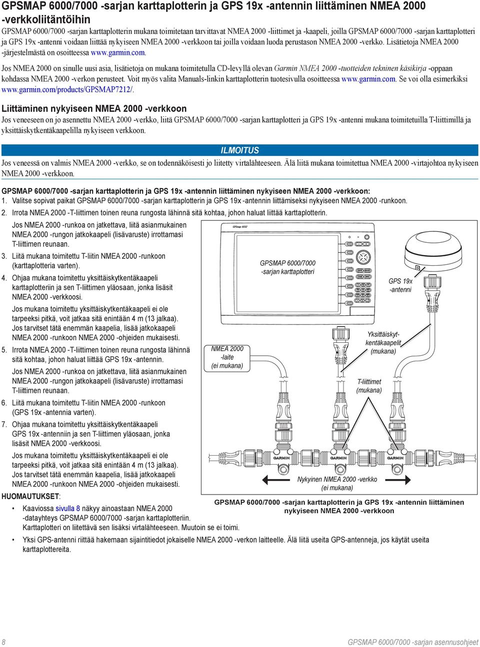 Lisätietoja NMEA 2000 järjestelmästä on osoitteessa www.garmin.com.