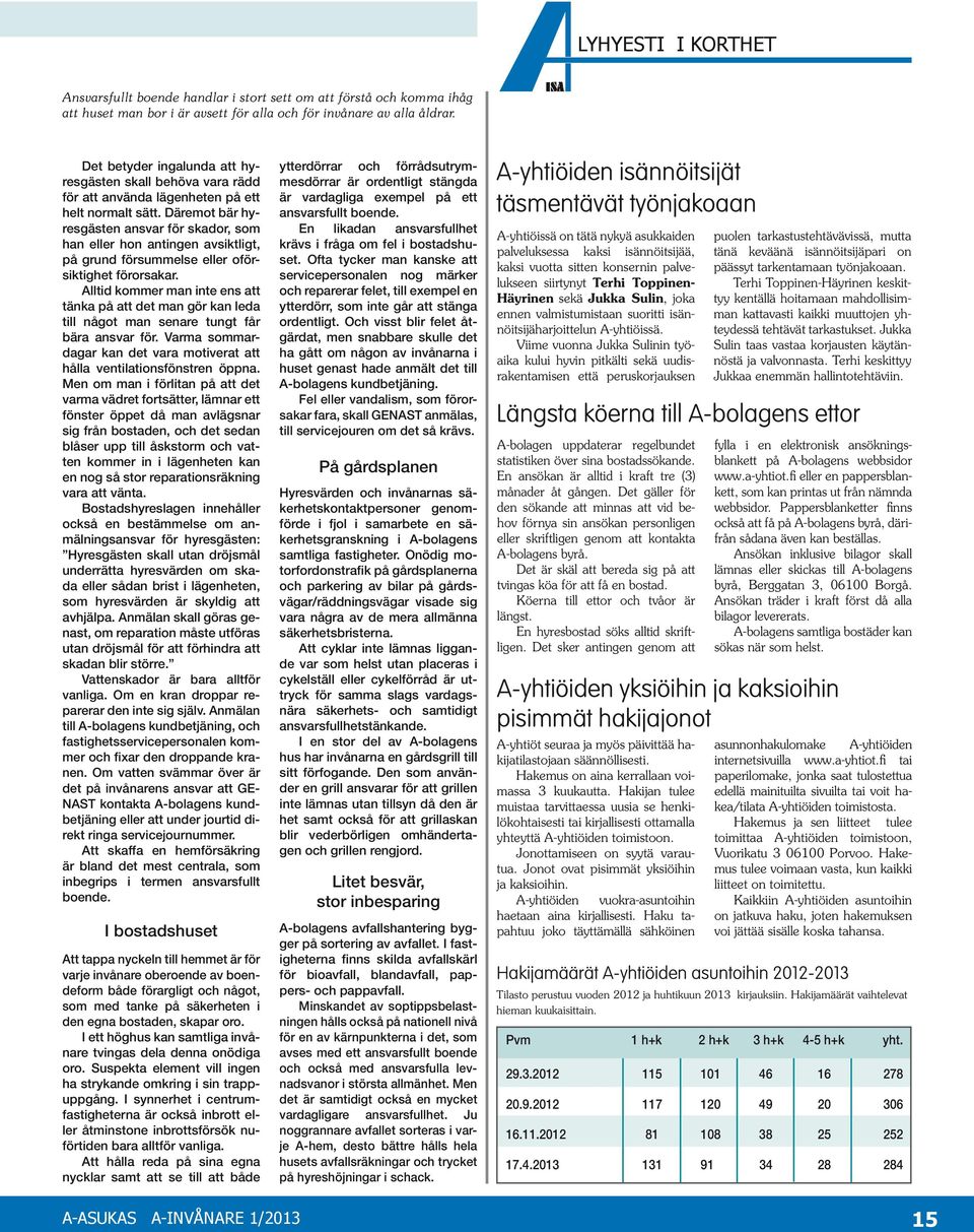 Däremot bär hyresgästen ansvar för skador, som han eller hon antingen avsiktligt, på grund försummelse eller oförsiktighet förorsakar.