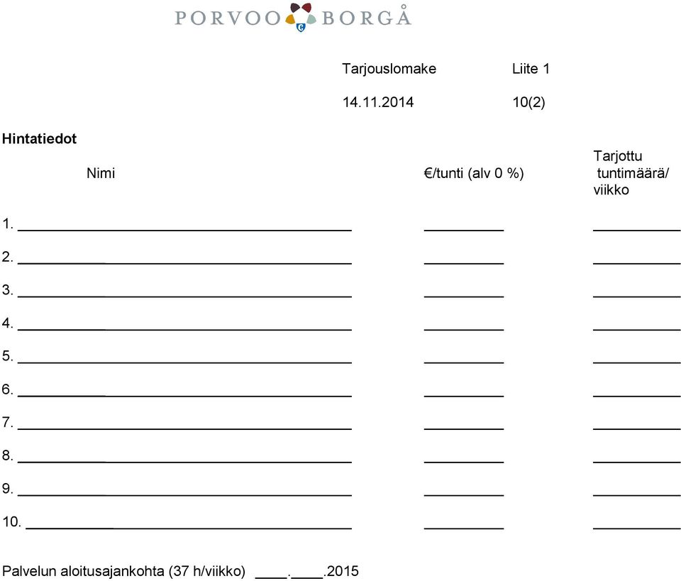 tuntimäärä/ viikko 1. 2. 3. 4. 5. 6. 7. 8.