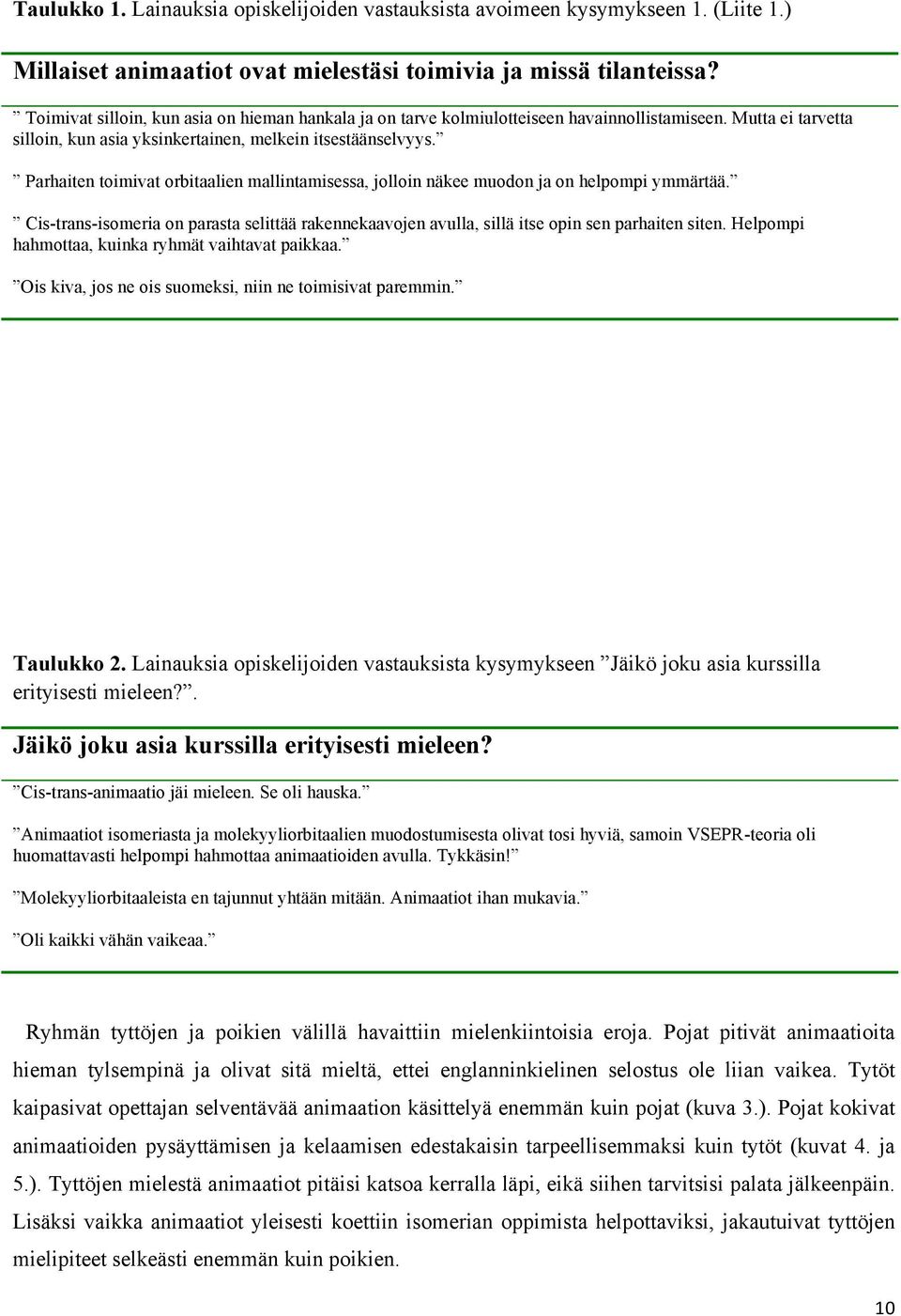 Parhaiten toimivat orbitaalien mallintamisessa, jolloin näkee muodon ja on helpompi ymmärtää. Cis-trans-isomeria on parasta selittää rakennekaavojen avulla, sillä itse opin sen parhaiten siten.