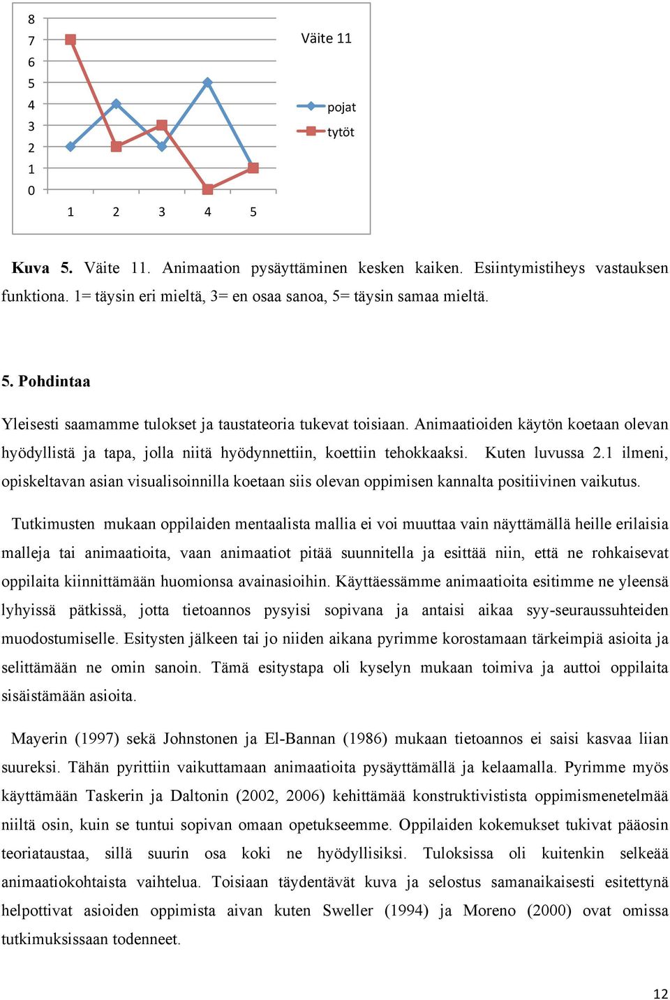 1 ilmeni, opiskeltavan asian visualisoinnilla koetaan siis olevan oppimisen kannalta positiivinen vaikutus.