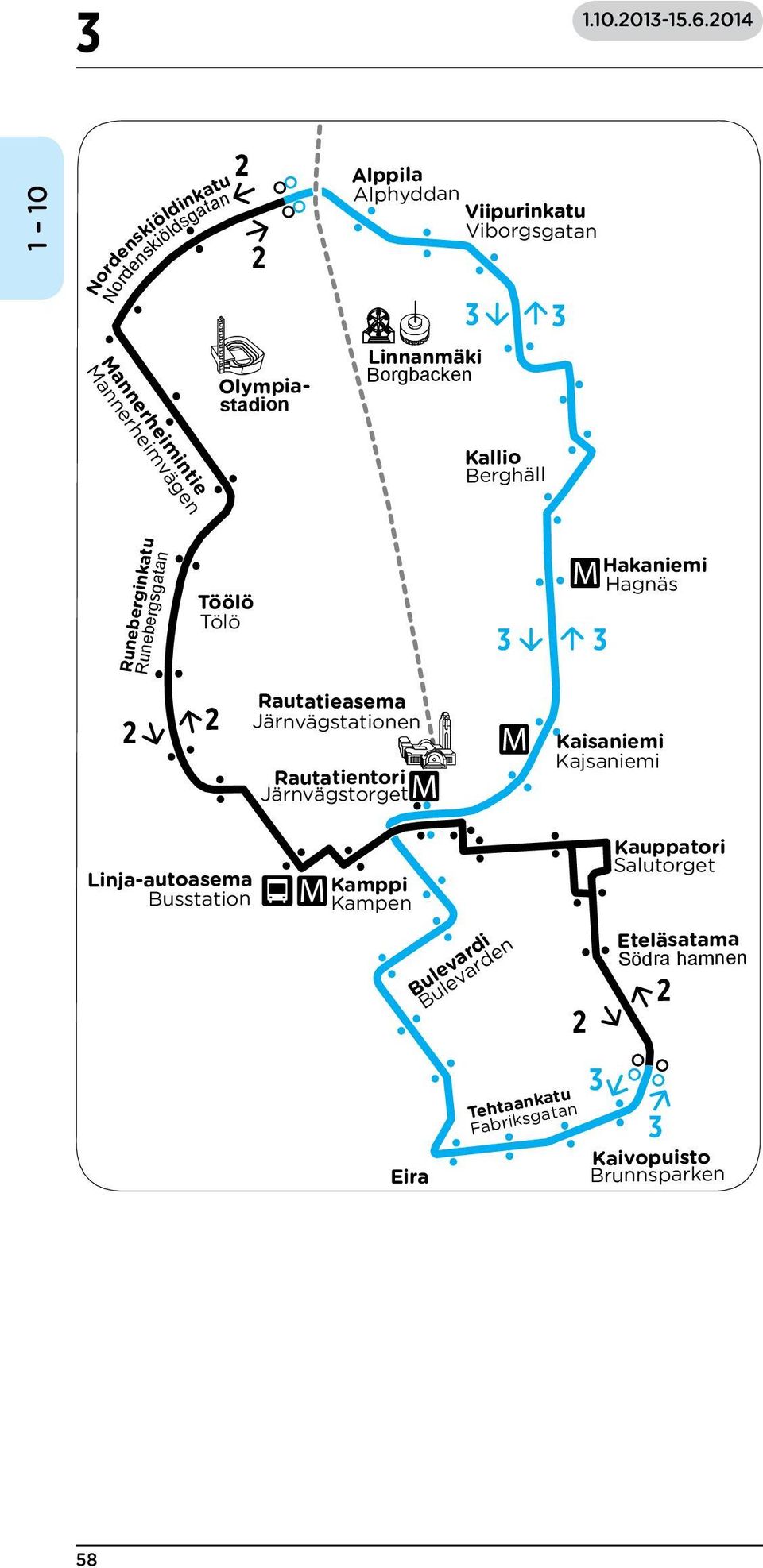 Bulevarden Tehtaankatu Fabriksgatan Runeberginkatu Runebergsgatan annerheimintie Viipurinkatu Viborgsgatan Kallio Berghäll