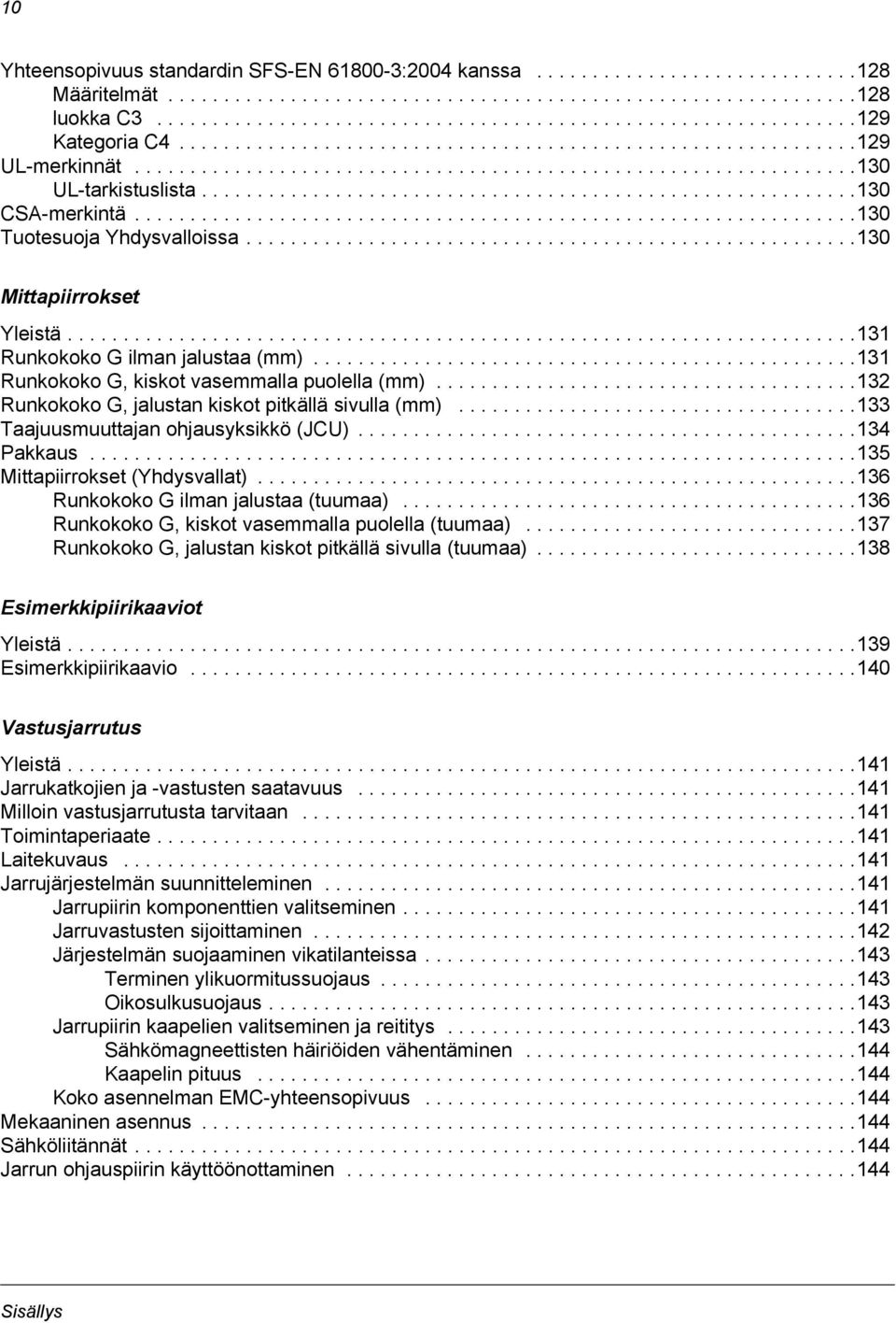 ................................................................130 Tuotesuoja Yhdysvalloissa.......................................................130 Mittapiirrokset Yleistä.