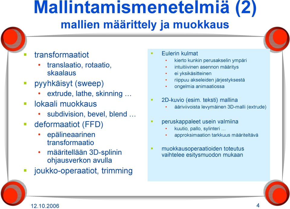 perusakselin ympäri intuitiivinen asennon määritys ei yksikäsitteinen riippuu akseleiden järjestyksestä ongelmia animaatiossa 2D-kuvio (esim.