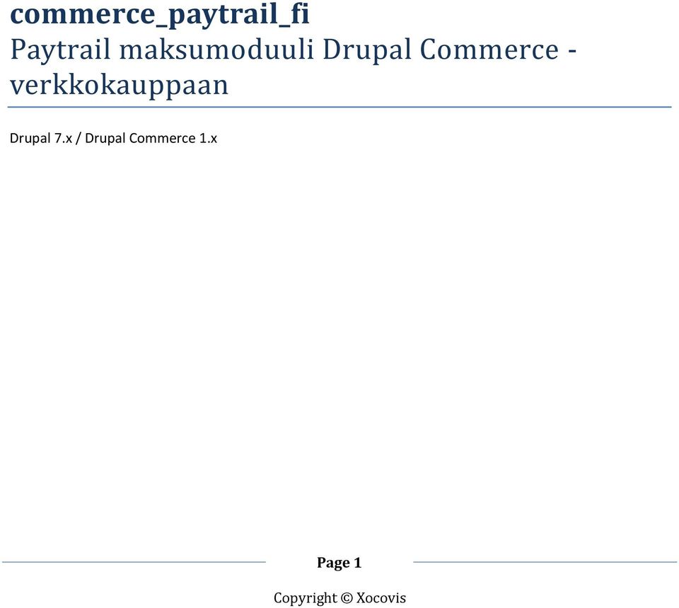 Commerce - verkkokauppaan