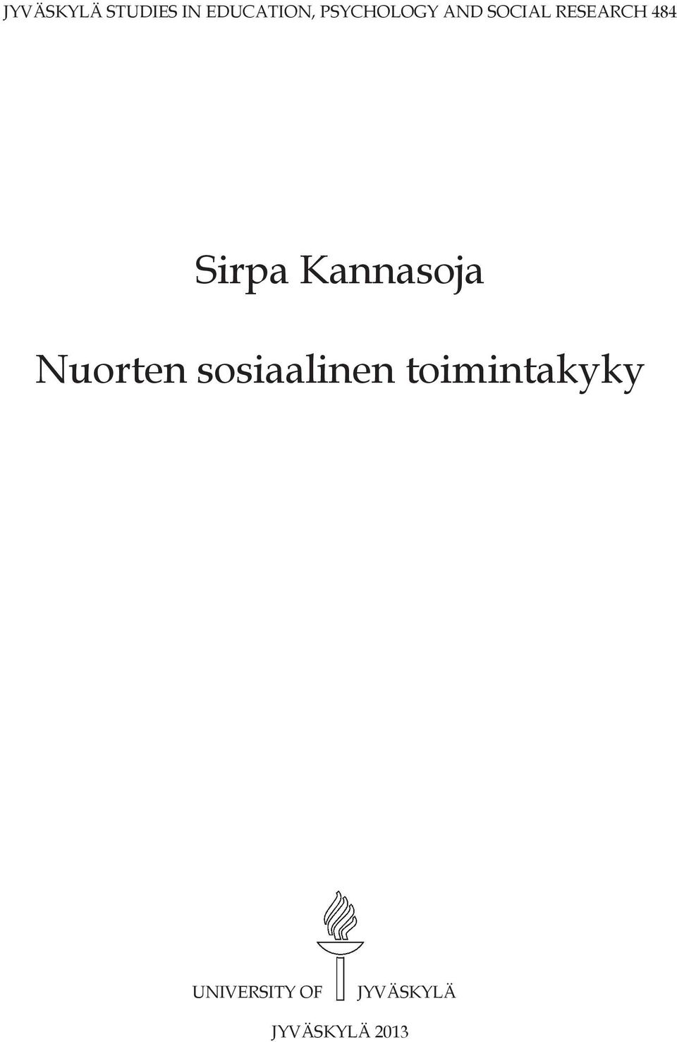 Sirpa Kannasoja Nuorten sosiaalinen