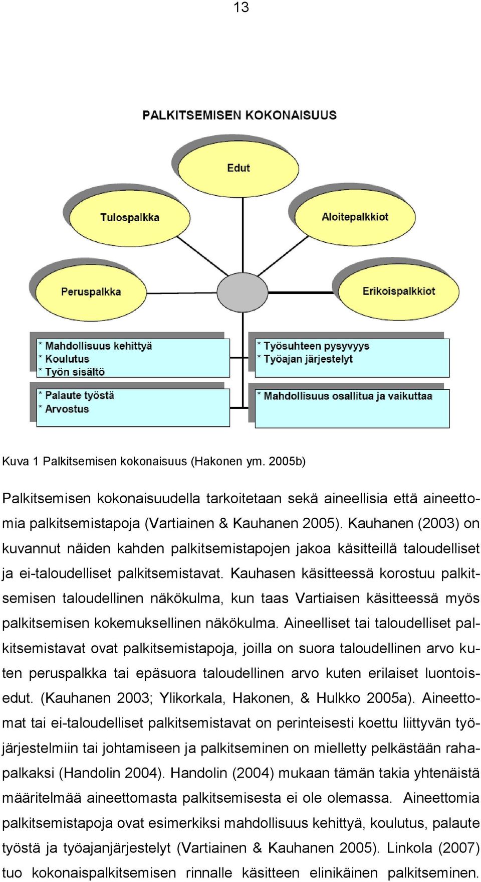 Kauhasen käsitteessä korostuu palkitsemisen taloudellinen näkökulma, kun taas Vartiaisen käsitteessä myös palkitsemisen kokemuksellinen näkökulma.