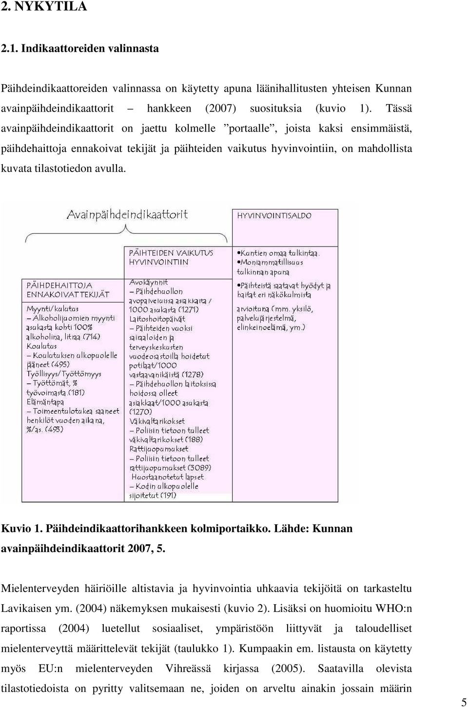 avulla. Kuvio 1. Päihdeindikaattorihankkeen kolmiportaikko. Lähde: Kunnan avainpäihdeindikaattorit 2007, 5.