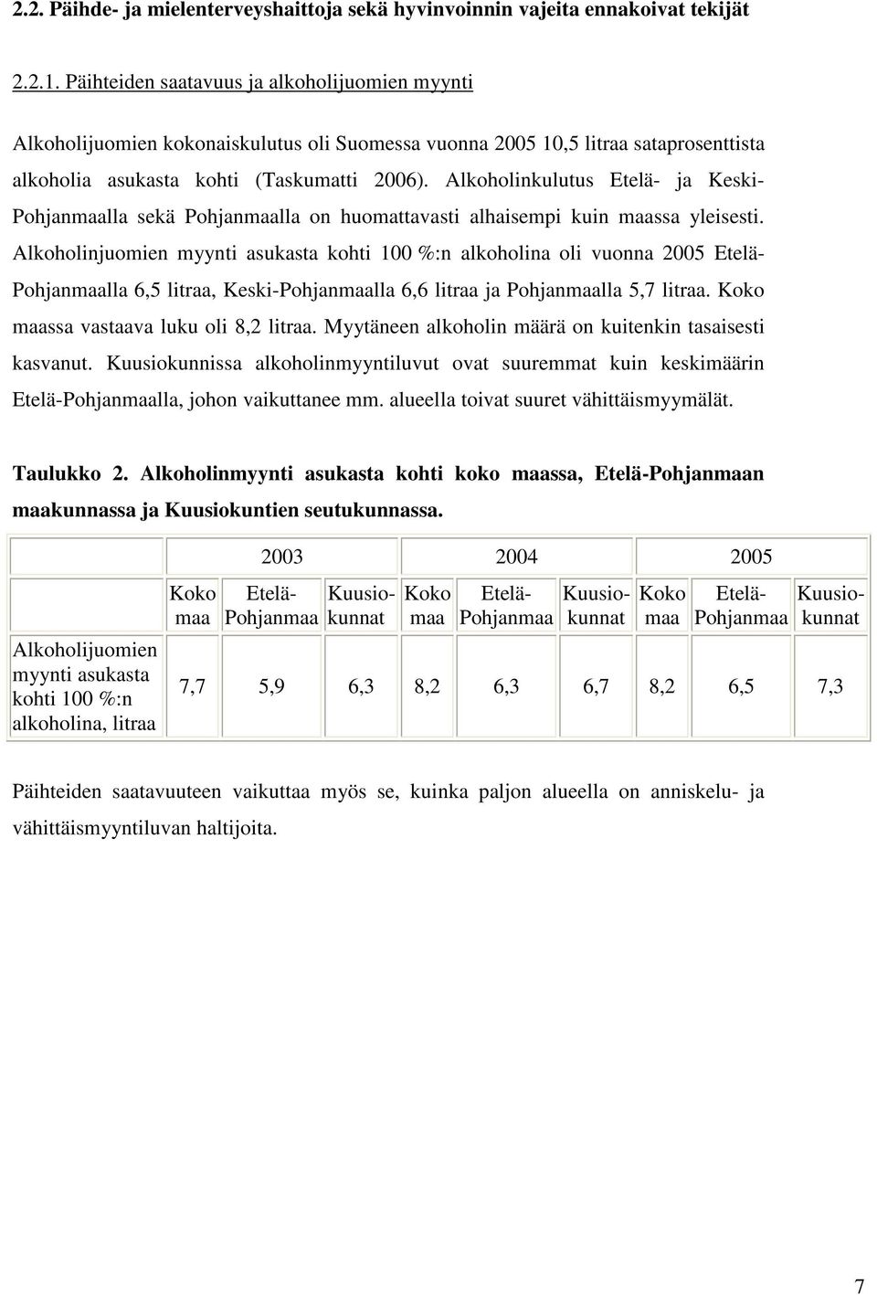 Alkoholinkulutus Etelä- ja Keski- Pohjanmaalla sekä Pohjanmaalla on huomattavasti alhaisempi kuin maassa yleisesti.