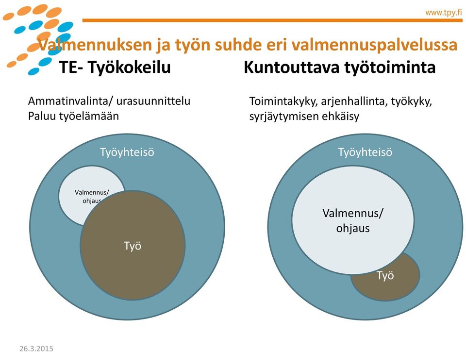 työelämään Toimintakyky, arjenhallinta, työkyky, syrjäytymisen