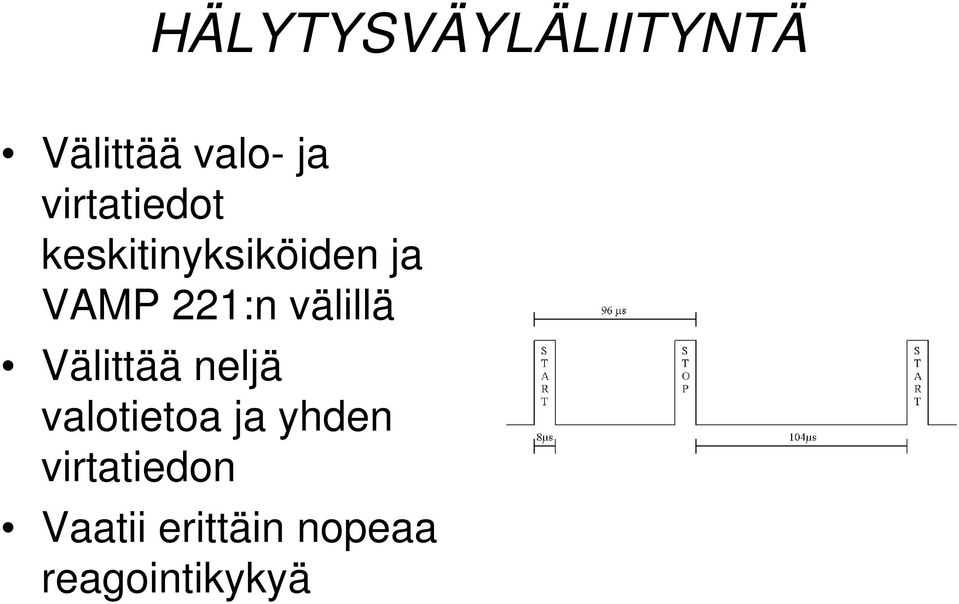 221:n välillä Välittää neljä valotietoa ja